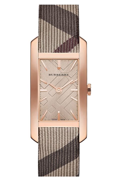 burberry rectangular check strap watch|Burberry watch straps only.